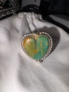 Heart-Shaped Green Stone Ring